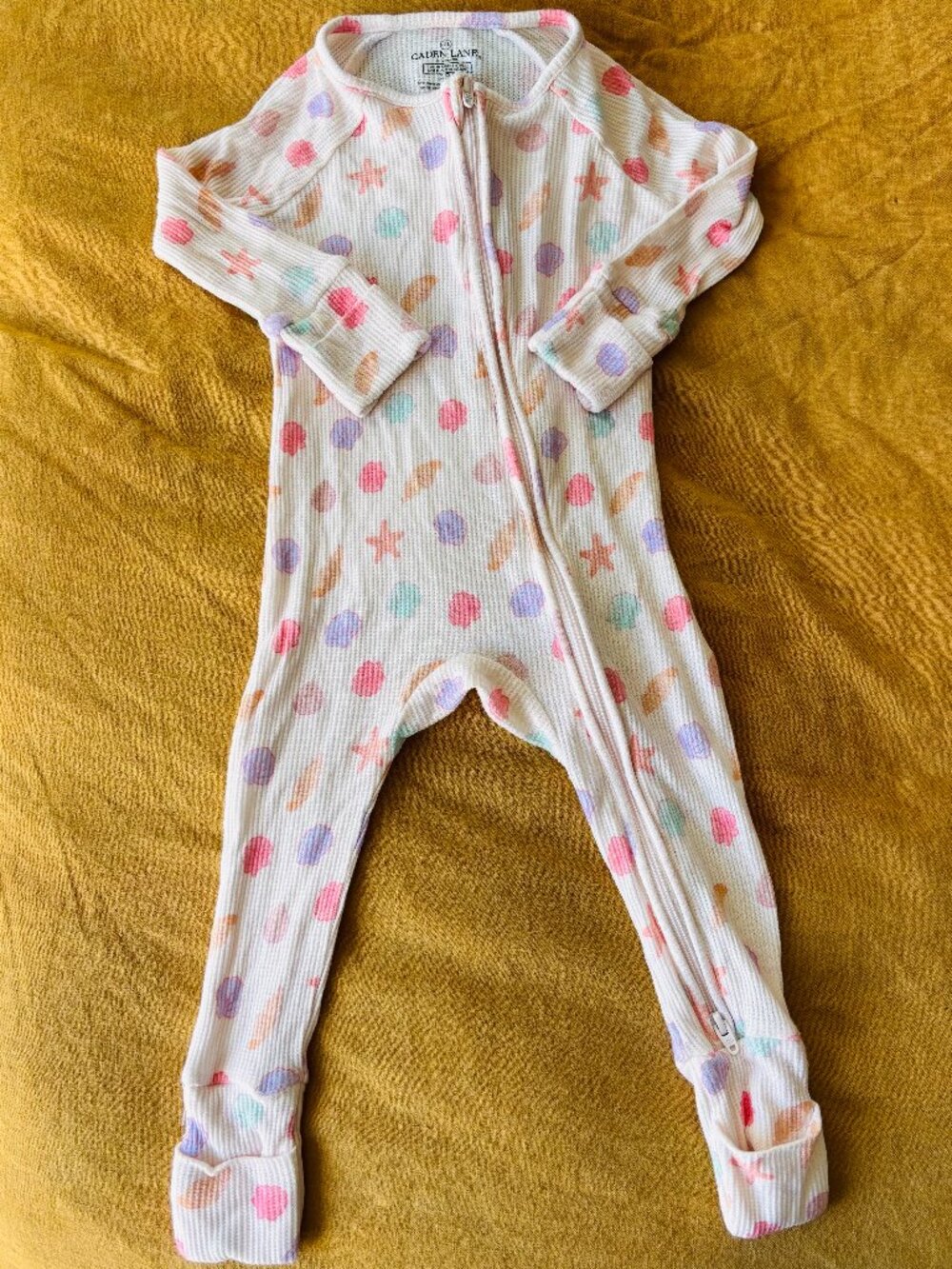 Bamboo Zip Romper Caden Lane Saltwater Shells 6-12M